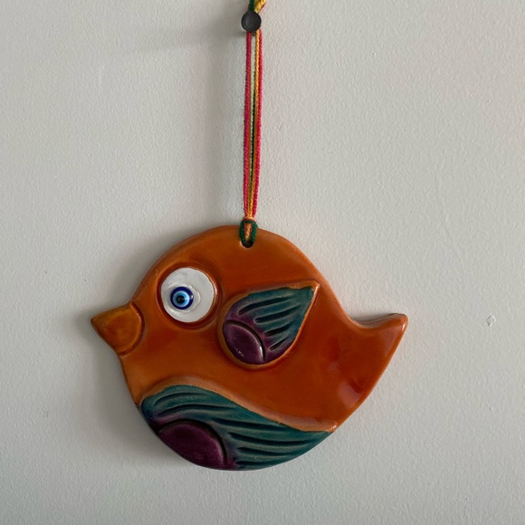 Handcrafted Whimsical bird Ceramic Wall Art - Picture 3 of 3